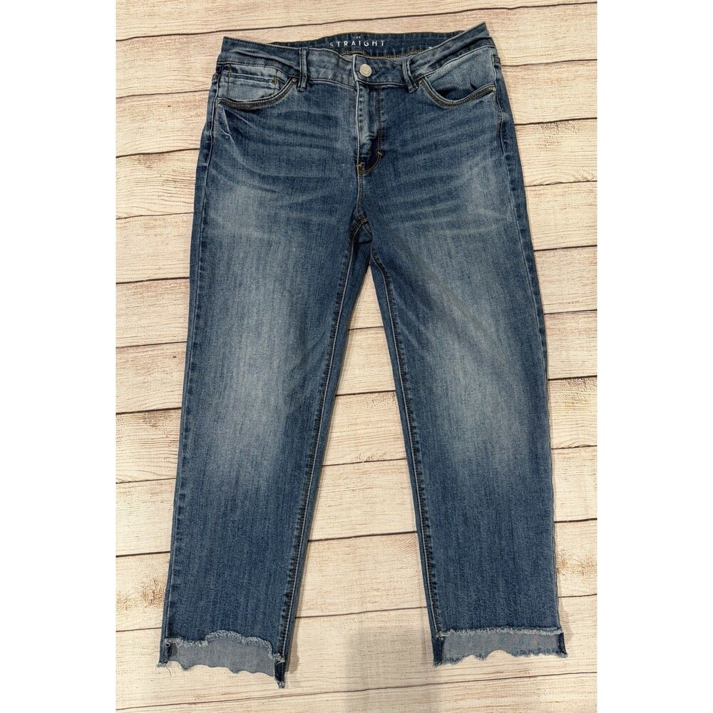 WHBM White House Black Market Blue Denim Straight Jeans Size 8S